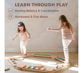 Балансировочная дорожка деревянная Набор из 6 досок 25x60 см, HBC (11610)