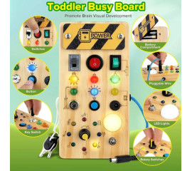 Бизиборд Монтессори на батарейках 12x21 см, HBC (12728)