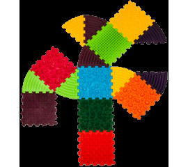 Масажний килимок Ортек Пазли 8 ел. + 8 Трикутників 28x28 см, Ortek (12732)