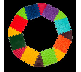 Масажний килимок Ортек Пазли 8 ел. + 8 Трикутників 28x28 см, Ortek (12732)