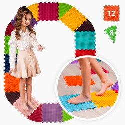 Масажний килимок Ортек Пазли 12 ел. + 8 Трикутників 28x28 см, Ortek (12734)