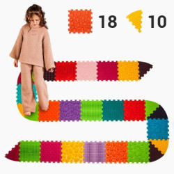 Масажний килимок Ортек Пазли 18 ел. + 10 Трикутників 30x30 см, Ortek (12737)