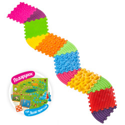 Масажний килимок Ортек Пазли 6 ел. + 6 Трикутників + гра в Подарунок 28x28 см, Ortek (13095)