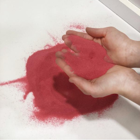 Кольоровий пісок для пісочної терапії та анімації 0,2–0,8 мм | Аксесуар до пісочних столів |  РОЖЕВИЙ