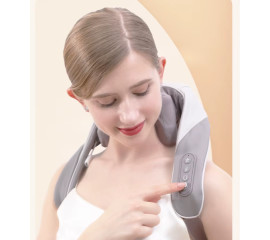 Портативный шиацовый массажер для глубоких тканей спины и шеи, с функцией тепла 24.5x16 см, HBC (13110)