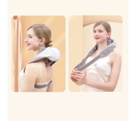 Портативный шиацовый массажер для глубоких тканей спины и шеи, с функцией тепла 24.5x16 см, HBC (13110)