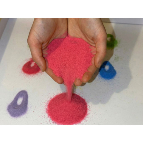 Кольоровий пісок для пісочної терапії та анімації 0,2–0,8 мм | Аксесуар до пісочних столів | РОЖЕВИЙ