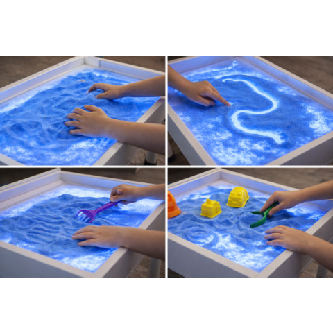 Кольоровий пісок для пісочної терапії та анімації 0,2–0,8 мм | Аксесуар до пісочних столів | БЛАКИТНИЙ арт: SB-2895545292