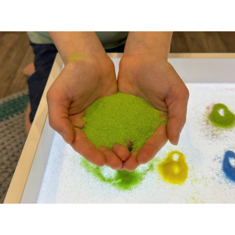 Кольоровий пісок для пісочної терапії та анімації 0,2–0,8 мм | Аксесуар до пісочних столів | ЗЕЛЕНИЙ арт: SB-2895546839