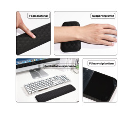 Геймерский/офисный коврик с запястной опорой из memory foam 8x44.5 см, HBC (13178)