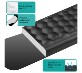 Геймерский/офисный коврик с запястной опорой из memory foam 8x44.5 см, HBC (13178)