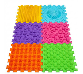 Масажний килимок Ортек Мега Мікс Пазли 6 елементів ОНОВЛЕНИЙ 27x27 см, Ortek (13205)