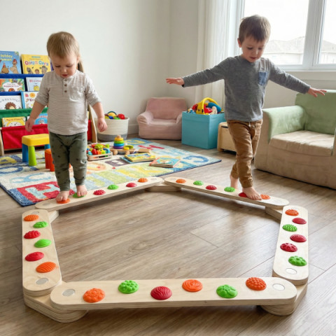 Балансировочная дорожка Ortek с массажными элементами и балансбордом  19x60.5 см, Ortek (13203)