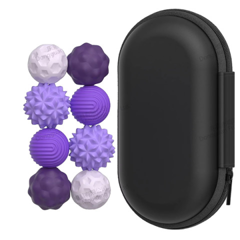 Сенсорные магнитные шарики, фиолетовый набор 8 шт, с чехлом, размер M 9x14 см, Ortek (13160)