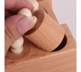 Набор деревянных цилиндров Монтессори Развивающая игрушка 16x17 см, HBC (13170)