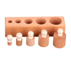 Набор деревянных цилиндров Монтессори Развивающая игрушка 16x17 см, HBC (13170)