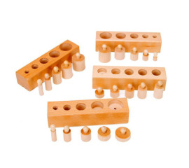 Набор деревянных цилиндров Монтессори Развивающая игрушка 16x17 см, HBC (13170)