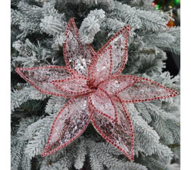 Цветок пуансеттии Yes! Fun “Северное сияние” полупрозрачный красный, 24*24см (750298)