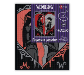 Алмазная мозаика SANTI Уэнсдэй Дуэль вслепую 40х50 см на подрамнике (954161)