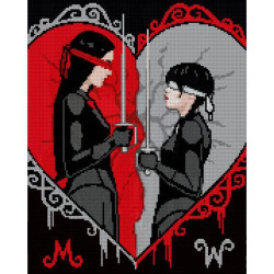 Алмазная мозаика SANTI Уэнсдэй Дуэль вслепую 40х50 см на подрамнике (954161)