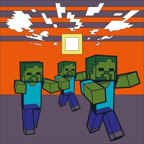 Картина по номерам SANTI Майнкрафт. Побег зомби 25х25 см LED подсветка (954401)