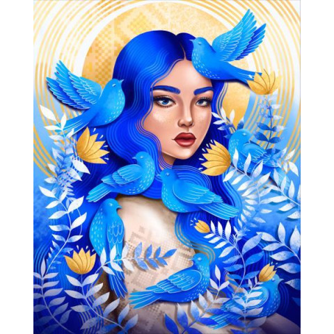 Алмазна мозаїка SANTI Вільна Українка, 40*50см на підрамнику (954446) арт: 954446-tp