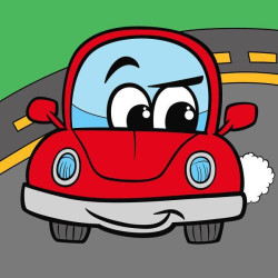 Картина за номерами Транспорт. Веселий автомобіль, 25х25 см, термопакет, SANTI (954593-tp)