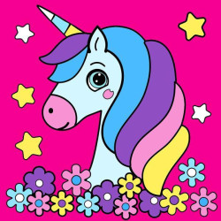 Картина за номерами Тварини. Чарівний Єдиноріжка, 25х25 см, термопакет, SANTI (954598-tp)