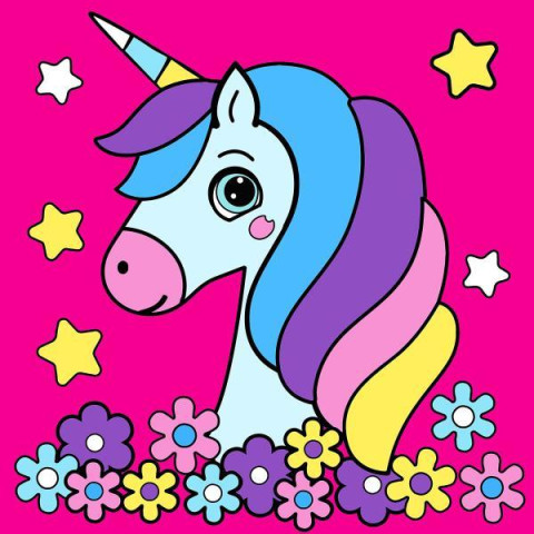 Картина за номерами Тварини. Чарівний Єдиноріжка, 25х25 см, термопакет, SANTI (954598-tp)