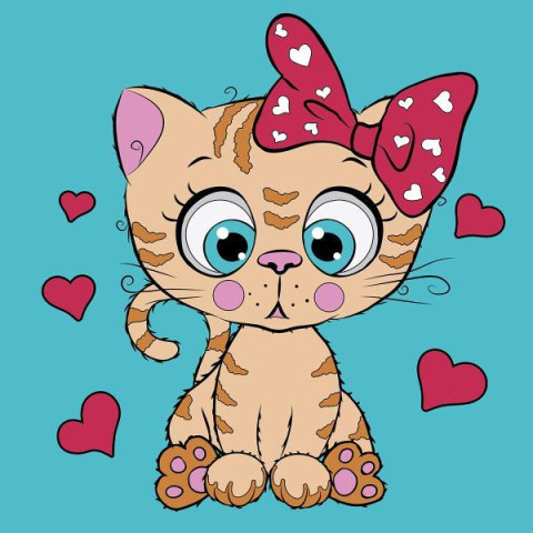 Картина за номерами Тварини. Рудий котик, 25х25 см, термопакет, SANTI (954600-tp)