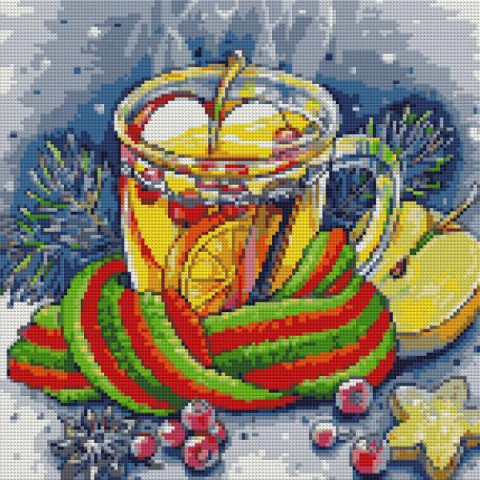 Алмазная мозаика SANTI Ароматный чай 40*40см на подрамнике (954719)