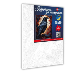 Картина по номерам Птицы. Черный ворон, 40х50см, в термопакете, SANTI (954848-tp)