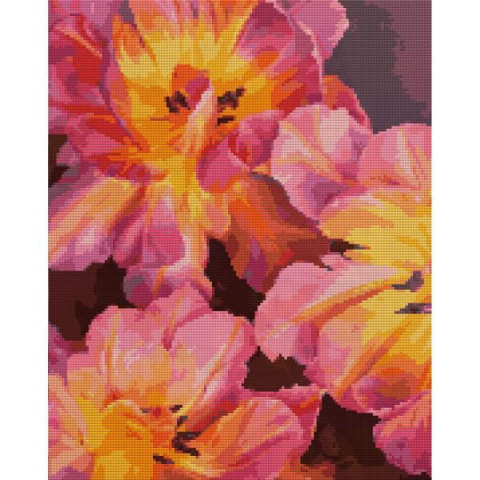Алмазная мозаика SANTI Цветущие тюльпаны,40*50 см. (954918)