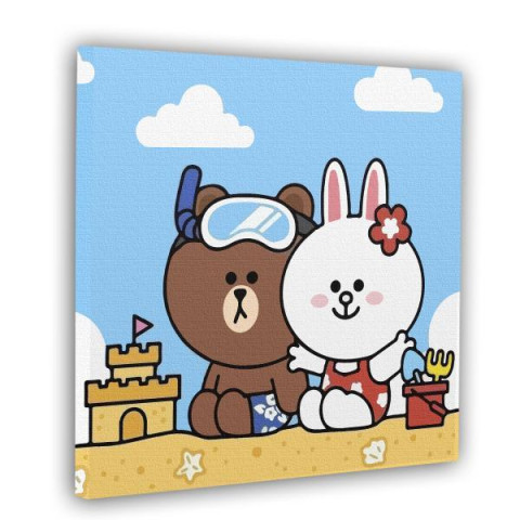 Картина за номерами Дитячі сюжети. Гра з піском, 25х25см, в термопакеті, SANTI (955013-tp)