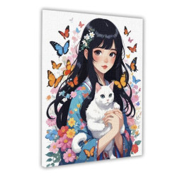 Картина по номерам Люди. Девочка в бабочках, 40х50см, в термопакете, SANTI (955041-tp)