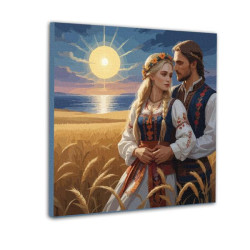 Картина по номерам Люди. Украинская пара, 40х40см, в термопакете, SANTI (955060-tp)