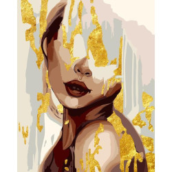 Картина по номерам Люди. Золотой силуэт, поталь, 40х50см, в термопакете, SANTI (955253-tp)