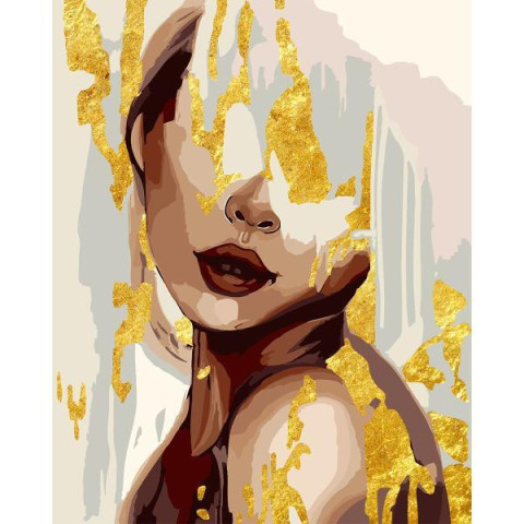 Картина по номерам Люди. Золотой силуэт, поталь, 40х50см, в термопакете, SANTI (955253-tp)