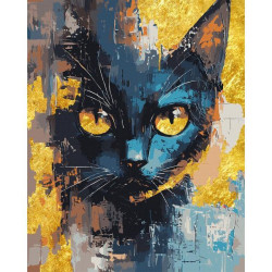 Картина по номерам Животные. Взгляд кота, поталь, 40х50см, в термопакете, SANTI (955259-tp)