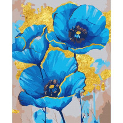 Картина по номерам Цветы. Синие маки, поталь, 40х50см, в термопакете, SANTI (955267-tp)