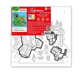 Картина за номерами SANTI Майнкрафт Кріпер та котики 25х25см (955469)