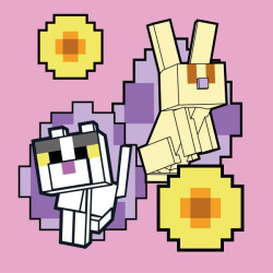 Картина за номерами SANTI Майнкрафт Кролик та котик 25х25см (955470) арт: 955470-tp