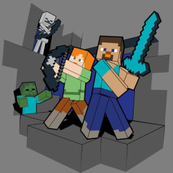 Картина за номерами SANTI Майнкрафт Стів та Алекс проти монстрів 25х25см (955472) арт: 955472-tp