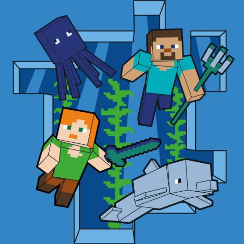 Картина за номерами SANTI Майнкрафт Стів та Алекс у підводному світі 25х25см (955475) арт: 955475-tp