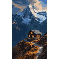 Картина по номерам SANTI Домик в горах 30х50 см (955544)