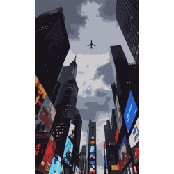 Картина по номерам SANTI Самолет над городом 30х50 см (955545)