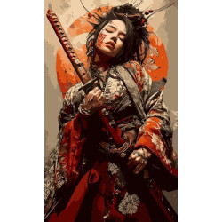 Картина по номерам SANTI Девушка самурай 30х50 см (955554)