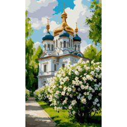 Картина по номерам SANTI Храм весной 30х50 см (955651)