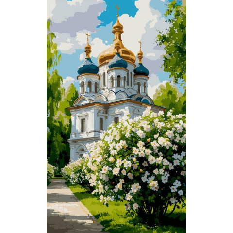 Картина по номерам SANTI Храм весной 30х50 см (955651)
