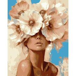 Картина по номерам SANTI Девушка и нежный цветок 40х50 см (955759)